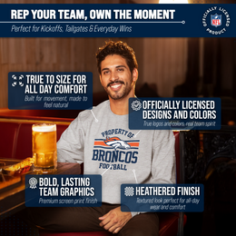 Denver Broncos NFL Adult Property Of Crewneck Fleece Sweatshirt - Sport Gray