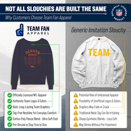 Denver Broncos NFL Womens Big Date Slouchy Crewneck - Navy Heather