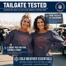 Denver Broncos NFL Womens Big Date Slouchy Crewneck - Navy Heather