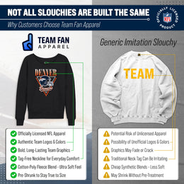 Denver Broncos NFL Womens Retro Triangle Slouchy Crewneck - Heather Charcoal