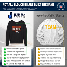 Denver Broncos NFL Womens Charcoal Crew Neck Football Apparel - Charcoal