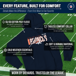 Denver Broncos NFL Adult Unisex Modern Endzone Soft Fleece Hooded Sweatshirt - Navy