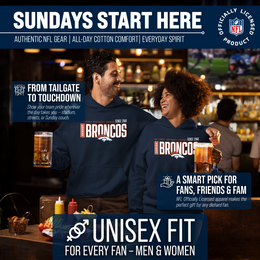 Denver Broncos NFL Adult Unisex Modern Endzone Soft Fleece Hooded Sweatshirt - Navy