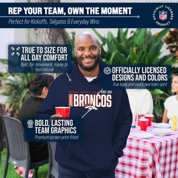 Denver Broncos NFL Adult Unisex Modern Endzone Soft Fleece Hooded Sweatshirt - Navy