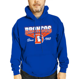 Denver Broncos NFL Adult Unisex Vintage Block Ultra Soft Fleece Hooded Sweatshirt - Royal