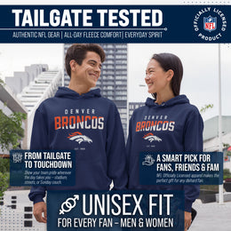 Denver Broncos Adult NFL Diagonal Fade Fleece Hooded Sweatshirt - Navy