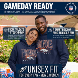 Denver Broncos NFL Adult Unisex Overtime Blueprint Soft Fleece Hooded Sweatshirt - Navy