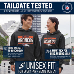 Denver Broncos NFL Adult Gameday Charcoal Hooded Sweatshirt - Charcoal