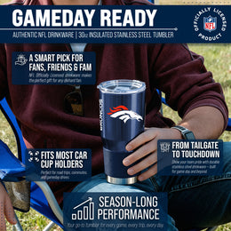 Denver Broncos NFL 30oz Gameday Stainless Steel Tumbler - Navy