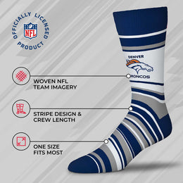 Denver Broncos NFL Adult Striped Dress Socks - Navy