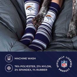 Denver Broncos NFL Adult Striped Dress Socks - Navy