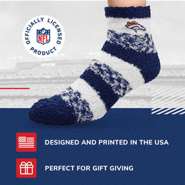 Denver Broncos NFL Cozy Soft Slipper Socks - Navy