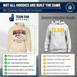 Denver Broncos Ladies NFL Starstruck Fleece Pullover Hooded Sweatshirt - Cream