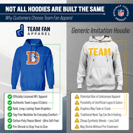 Denver Broncos NFL Adult Unisex Modern Throwback Ultra Soft Fleece Hooded Sweatshirt - Royal