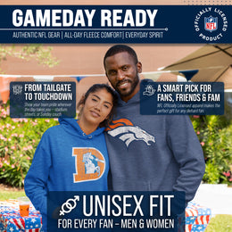 Denver Broncos NFL Adult Unisex Modern Throwback Ultra Soft Fleece Hooded Sweatshirt - Royal