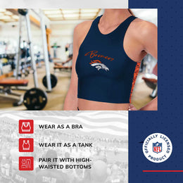 Denver Broncos NFL Women's Sports Bra Activewear - Navy
