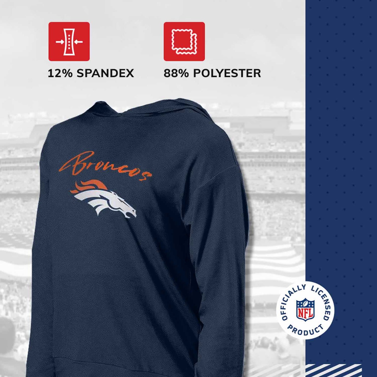 Denver Broncos NFL Women's Session Pullover Hoodie - Navy