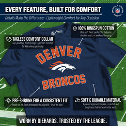 Denver Broncos NFL Youth Gameday Football T-Shirt - Navy