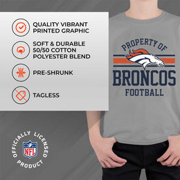 Denver Broncos NFL Youth Property Of Short Sleeve Lightweight T Shirt - Sport Gray