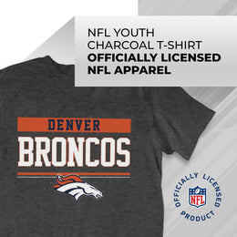 Denver Broncos NFL Youth Short Sleeve Charcoal T Shirt - Charcoal