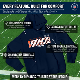 Denver Broncos NFL Youth Modern Endzone Football Fleece Hooded Sweatshirt - Navy