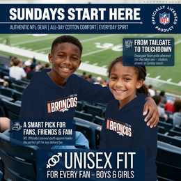 Denver Broncos NFL Youth Modern Endzone Football Fleece Hooded Sweatshirt - Navy