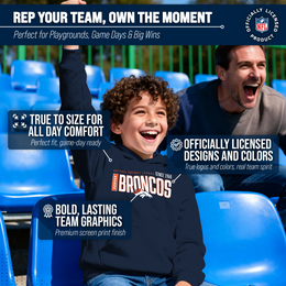 Denver Broncos NFL Youth Modern Endzone Football Fleece Hooded Sweatshirt - Navy