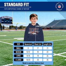 Denver Broncos NFL Youth Overtime Blueprint Football Fleece Hooded Sweatshirt - Navy
