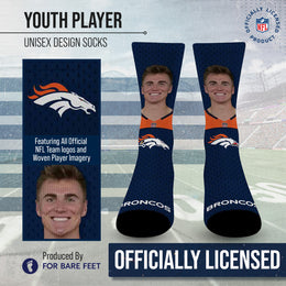 Denver Broncos NFL Youth Roster Player Crew Socks - Navy