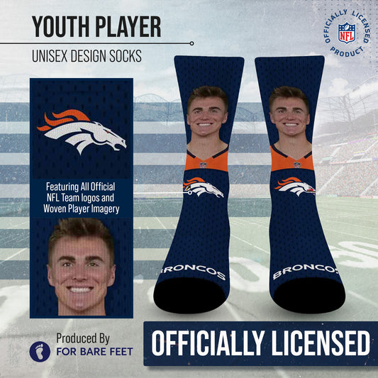 Denver Broncos NFL Youth Roster Player Crew Socks - Navy