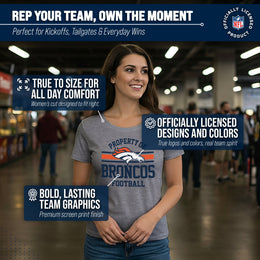 Denver Broncos NFL Womens Short Sleeve Property of Tshirt - Gray