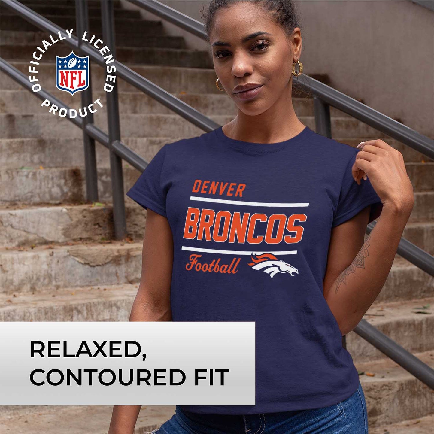 Denver Broncos NFL Gameday Women's Relaxed Fit T-shirt - Navy