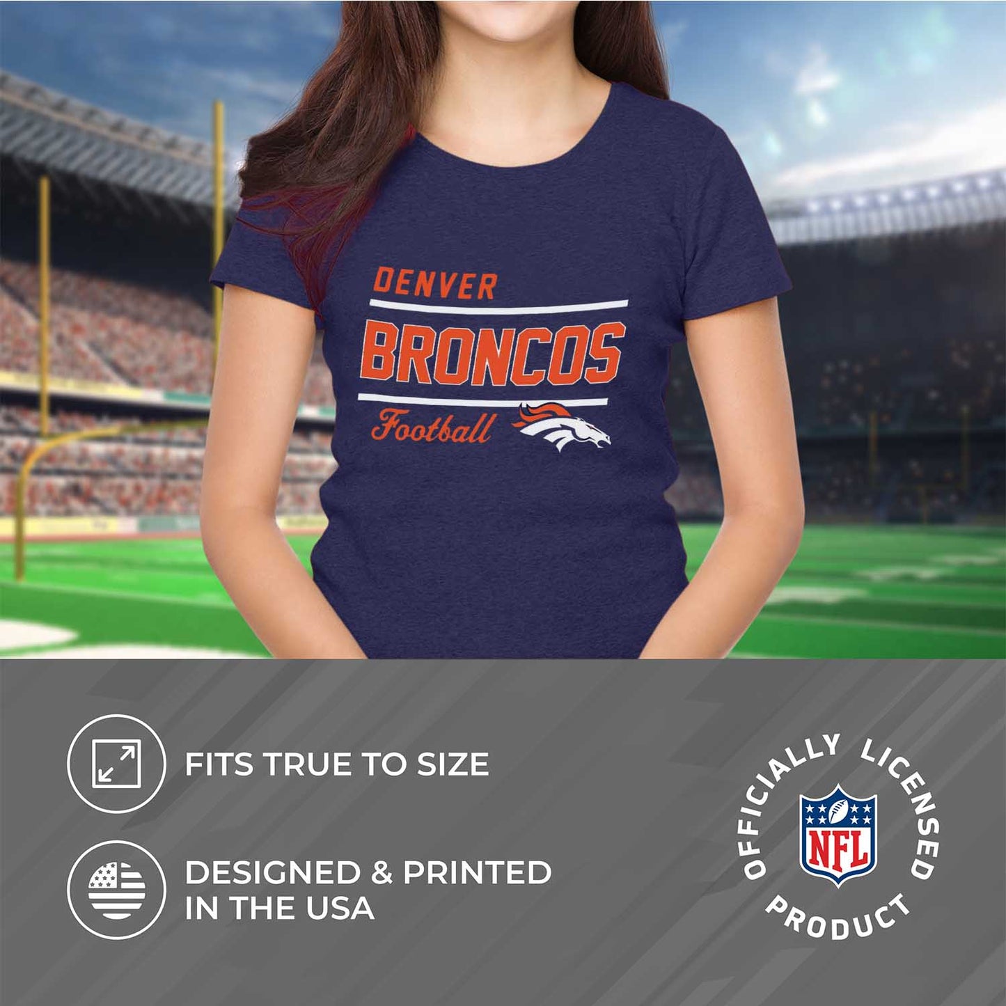 Denver Broncos NFL Gameday Women's Relaxed Fit T-shirt - Navy