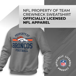 Denver Broncos NFL Adult Property Of Crewneck Fleece Sweatshirt - Sport Gray