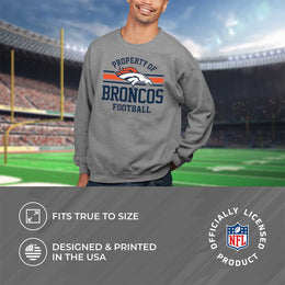 Denver Broncos NFL Adult Property Of Crewneck Fleece Sweatshirt - Sport Gray