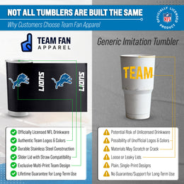 Detroit Lions NFL 20oz Gameday Stainless Steel Tumbler - Black
