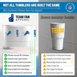 Detroit Lions NFL 20oz Gameday Stainless Steel Tumbler - White