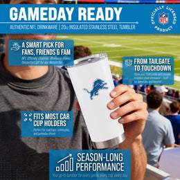 Detroit Lions NFL 20oz Gameday Stainless Steel Tumbler - White
