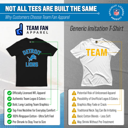 Detroit Lions NFL Adult Gameday T-Shirt - Black