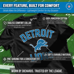 Detroit Lions NFL Adult Gameday T-Shirt - Black