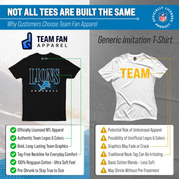 Detroit Lions NFL Adult Overtime Blueprint Tag-Less T-Shirt - Black