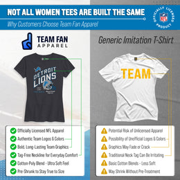 Detroit Lions NFL Womens Distressed Helmet Tag-Less Soft T-Shirt - Heather Charcoal