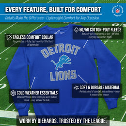 Detroit Lions NFL Gameday Adult Crewneck Sweatshirt - Royal