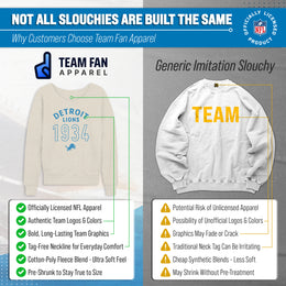 Detroit Lions NFL Womens Big Date Slouchy Crewneck - Natural