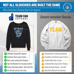Detroit Lions NFL Womens Retro Triangle Slouchy Crewneck - Heather Charcoal