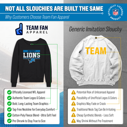 Detroit Lions NFL Womens Charcoal Crew Neck Football Apparel - Charcoal