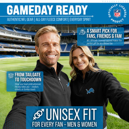 Detroit Lions NFL Adult Unisex Team Logo Quarter Zip Pullover Sweatshirt - Black