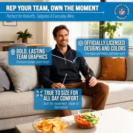 Detroit Lions NFL Adult Unisex Team Logo Quarter Zip Pullover Sweatshirt - Black