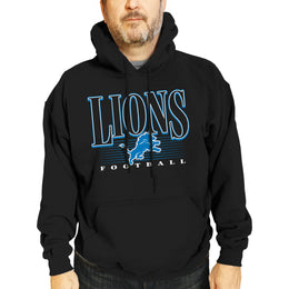 Detroit Lions NFL Adult Unisex Overtime Blueprint Soft Fleece Hooded Sweatshirt - Black