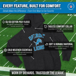 Detroit Lions NFL Gameday Adult Hooded Sweatshirt - Heathered Charcoal